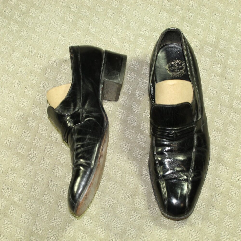 Florsheim Men's Size 10 Black Leather Almond Dress Shoes